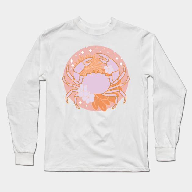 Cancer Crab (Pink) Long Sleeve T-Shirt by VenusAndMoon